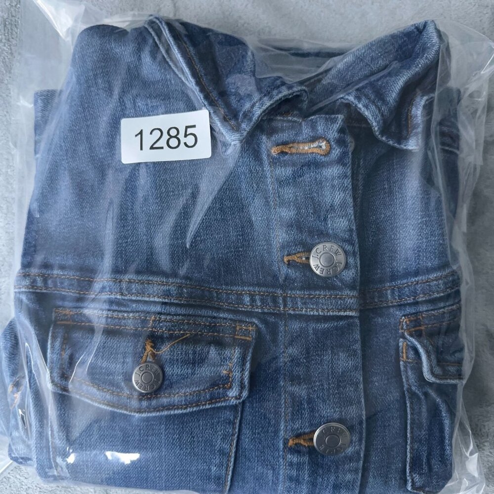 J. Crew Denim Jean Jacket Biker Trucker Pockets 02661SU Womens Blue Size Small - Picture 12 of 12